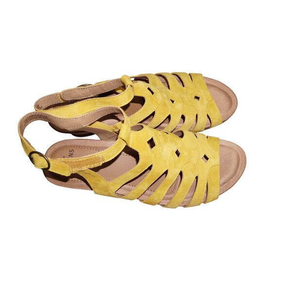 Earth Origins Pippa Wedge Sandals – Yellow Suede (Size 9W) - Picture 8 of 9